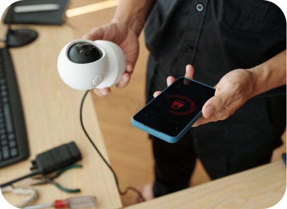 Mask group (19) Monitoring security cameras through a mobile app.